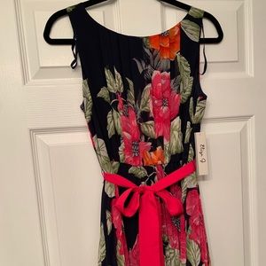 NWT Maxi dress satin fabric with floral print.